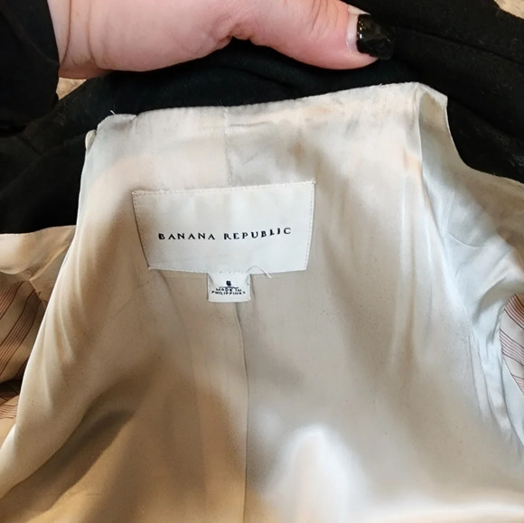 Banana Republic wool black long pea coat - Picture 14 of 17